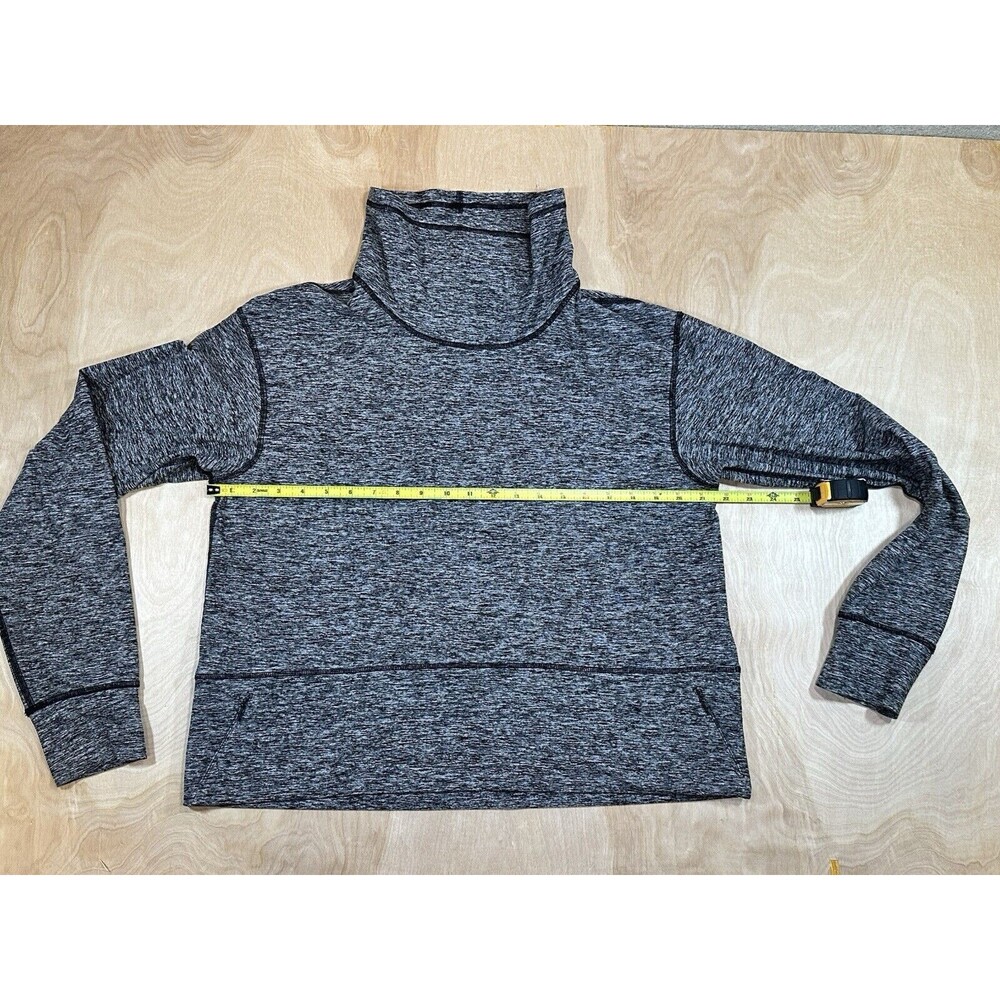 Lululemon Ready to Rulu Fleece Pullover Heathered Black Funnel Neck Size 10 - Picture 3 of 10